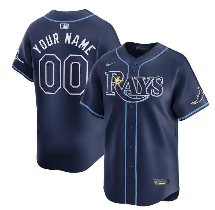 Men%27s Tampa Bay Rays Active Player Custom Navy Away Limited Stitched Baseball Jersey->customized mlb jersey->Custom Jersey